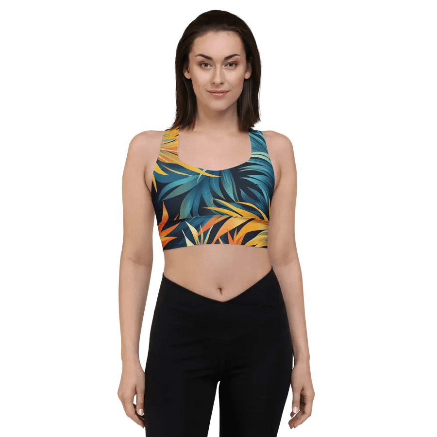 Tropical Flow Longline Sports Bra product image (3)