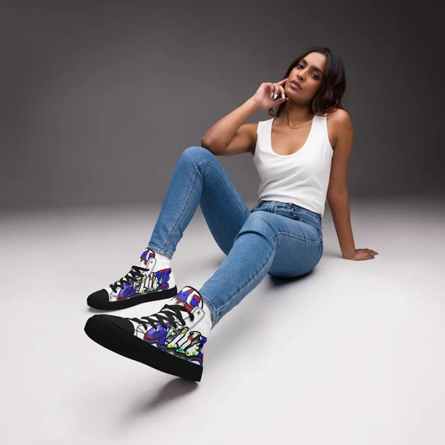 Belize @43 Independence Day Women's High Top Canvas Shoes product image (2)