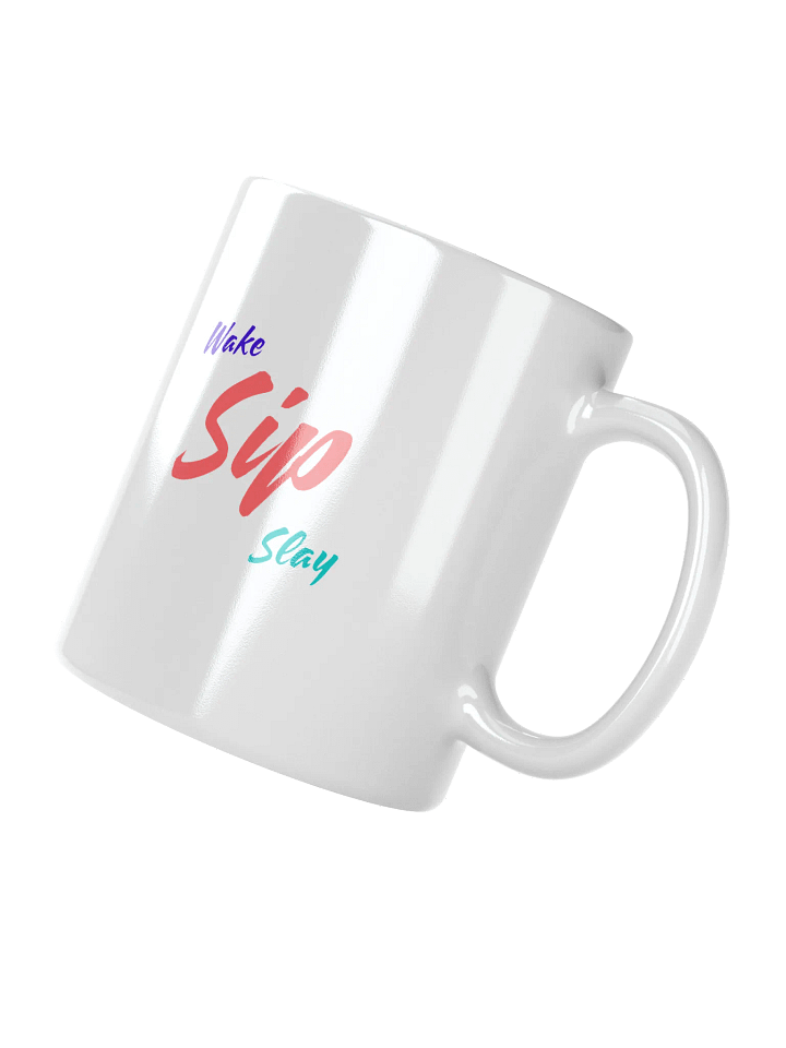 Sip Sip Podcast Double Script Logo White Glossy Mug product image (4)