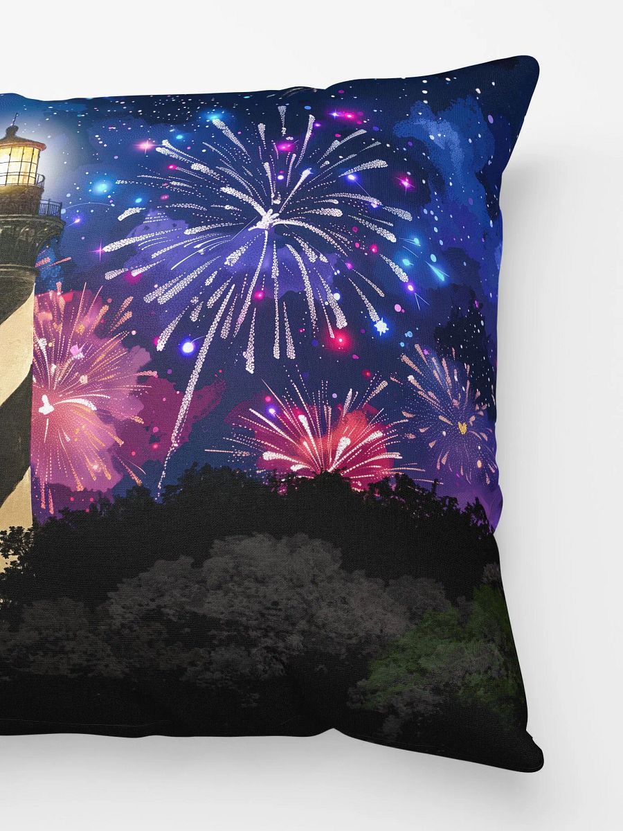 Fireworks Over St. Augustine Lighthouse – Florida Throw Pillow product image (3)