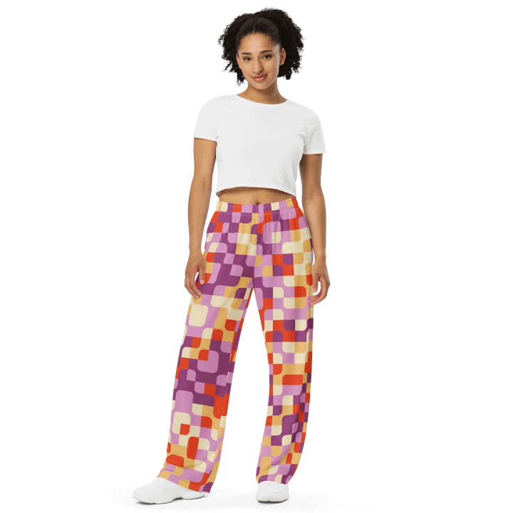 BUIII Pixelated Geometry: Autumn Breeze Wide-Leg Pants product image (2)