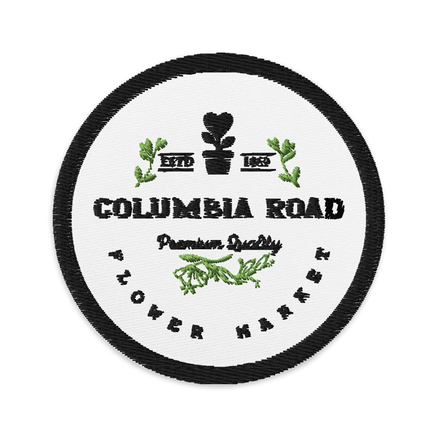 Columbia Road Market Embroidered Patch (White/Black Circle) product image (1)