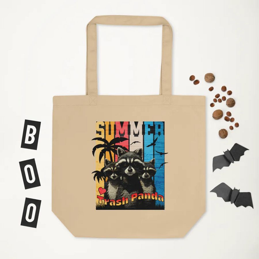 Summer Trash Panda Eco-friendly Organic Cotton Tote product image (5)