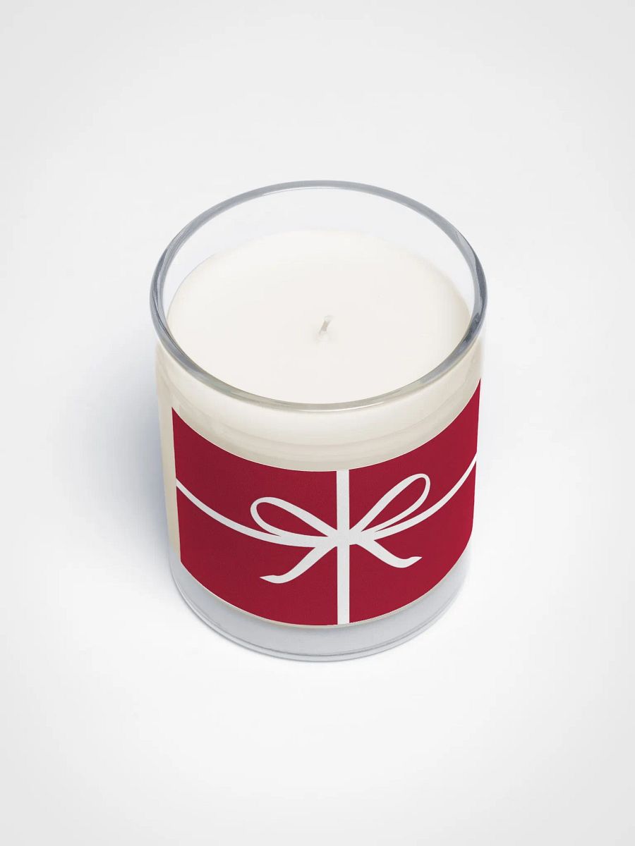 Holiday Gift Ribbon Bow Soy Wax Glass Jar Candle product image (3)