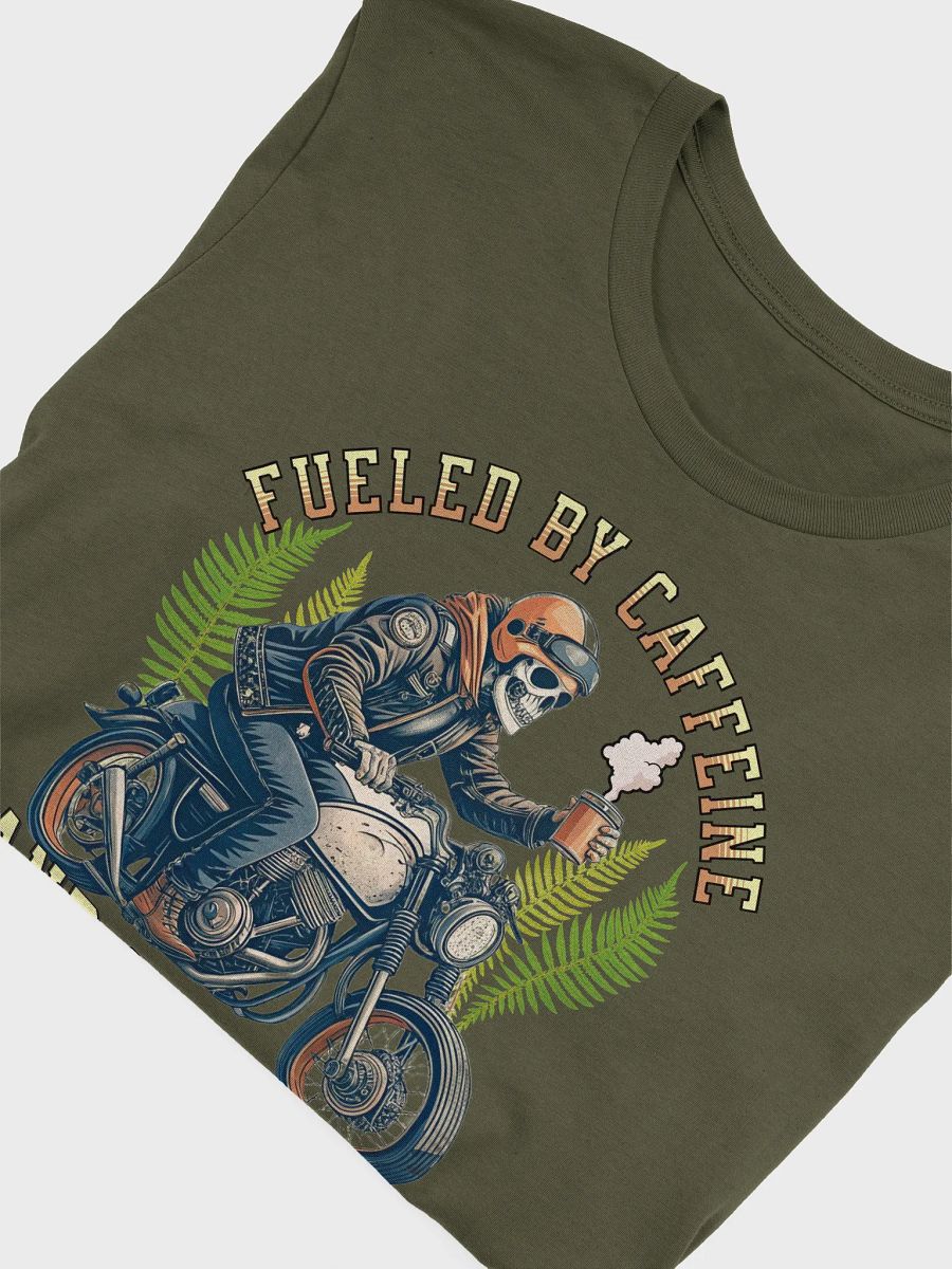 Fueled By Caffeine And Gasoline Skeleton Rider Caffeine Tee product image (12)