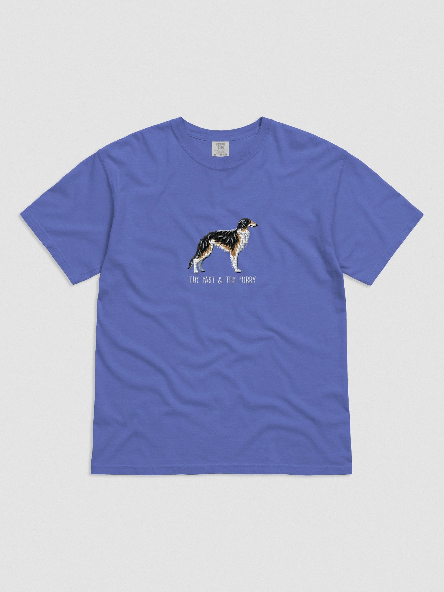 The Fast & The Furry T-Shirt(Embroidered) of a Silken Windhound(Tricolor) product image (4)
