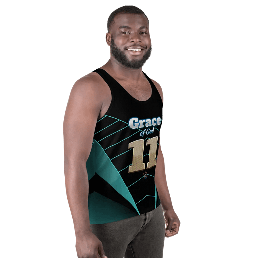 Black and Light Green Grace of God Men's Tank-top product image (4)