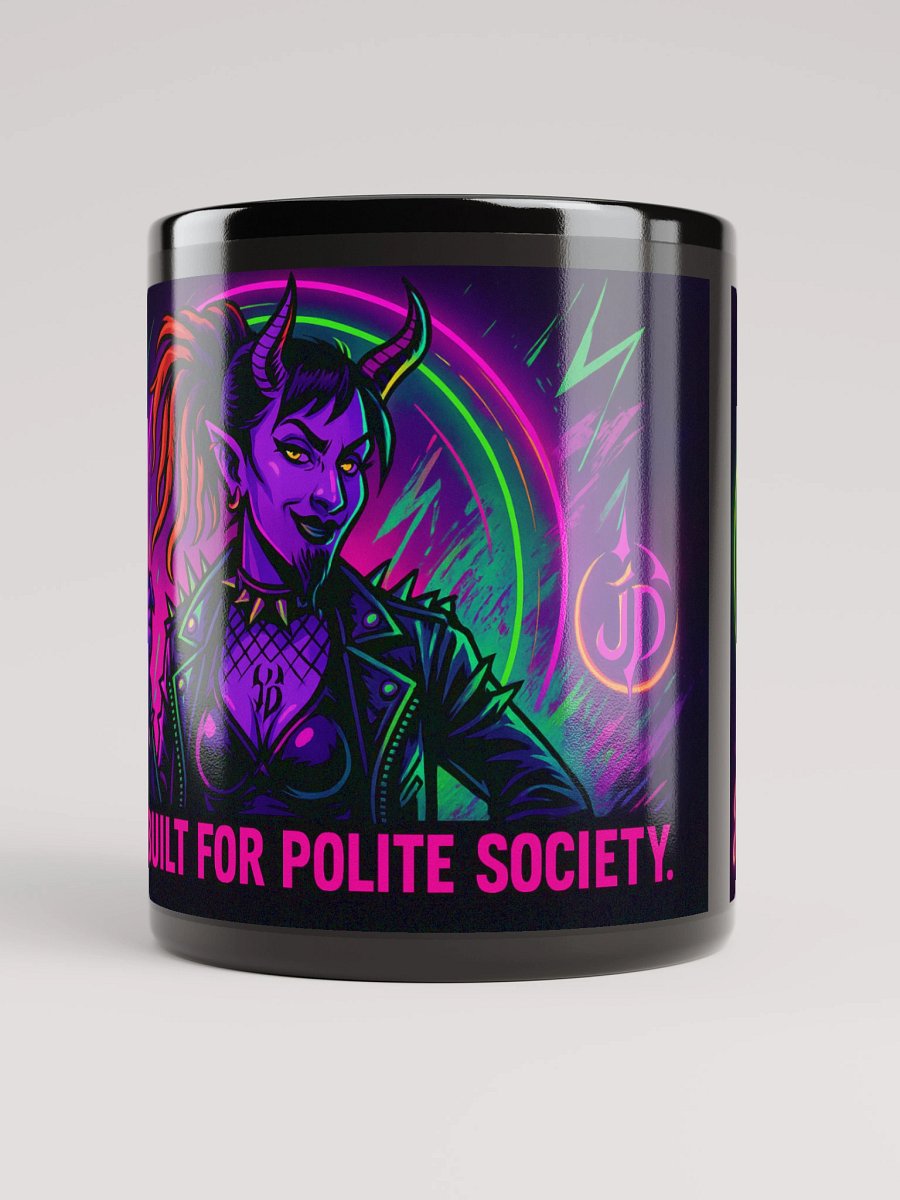 Not Built for Polite Society Mug – Jaz the Neon Brightmare | Neon Queer Rebel Coffee Cup product image (5)