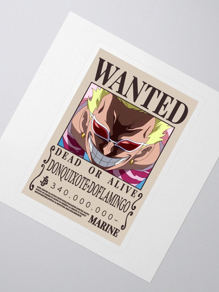 One Piece Doflamingo's Wanted Poster Sticker product image (2)