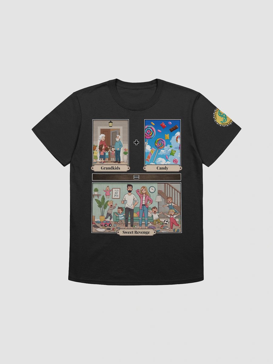 Grandkids + Candy = Sweet Revenge (Both) Gildan Unisex Softstyle T-Shirt Dark Colors product image (1)
