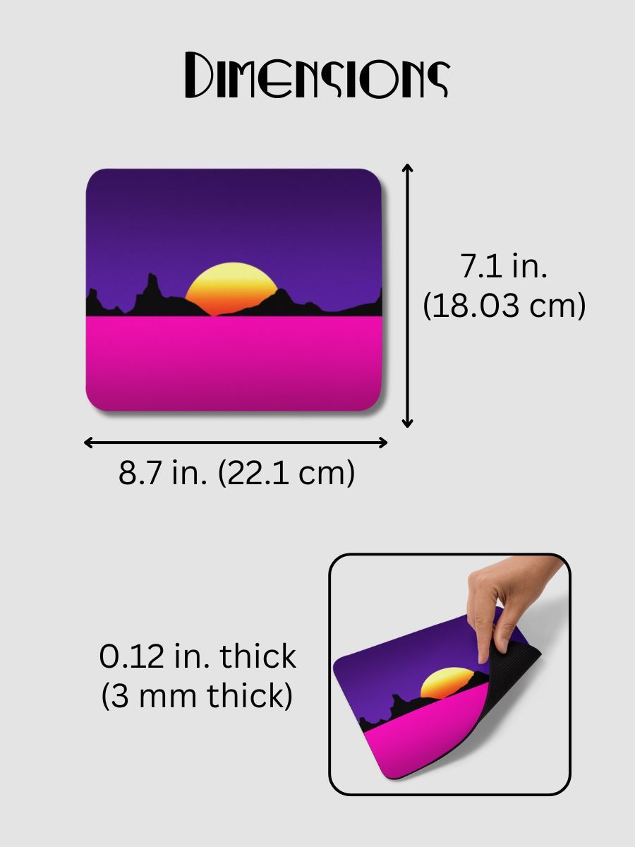 Vaporwave Sunset Mouse Pad - Pink & Purple product image (3)