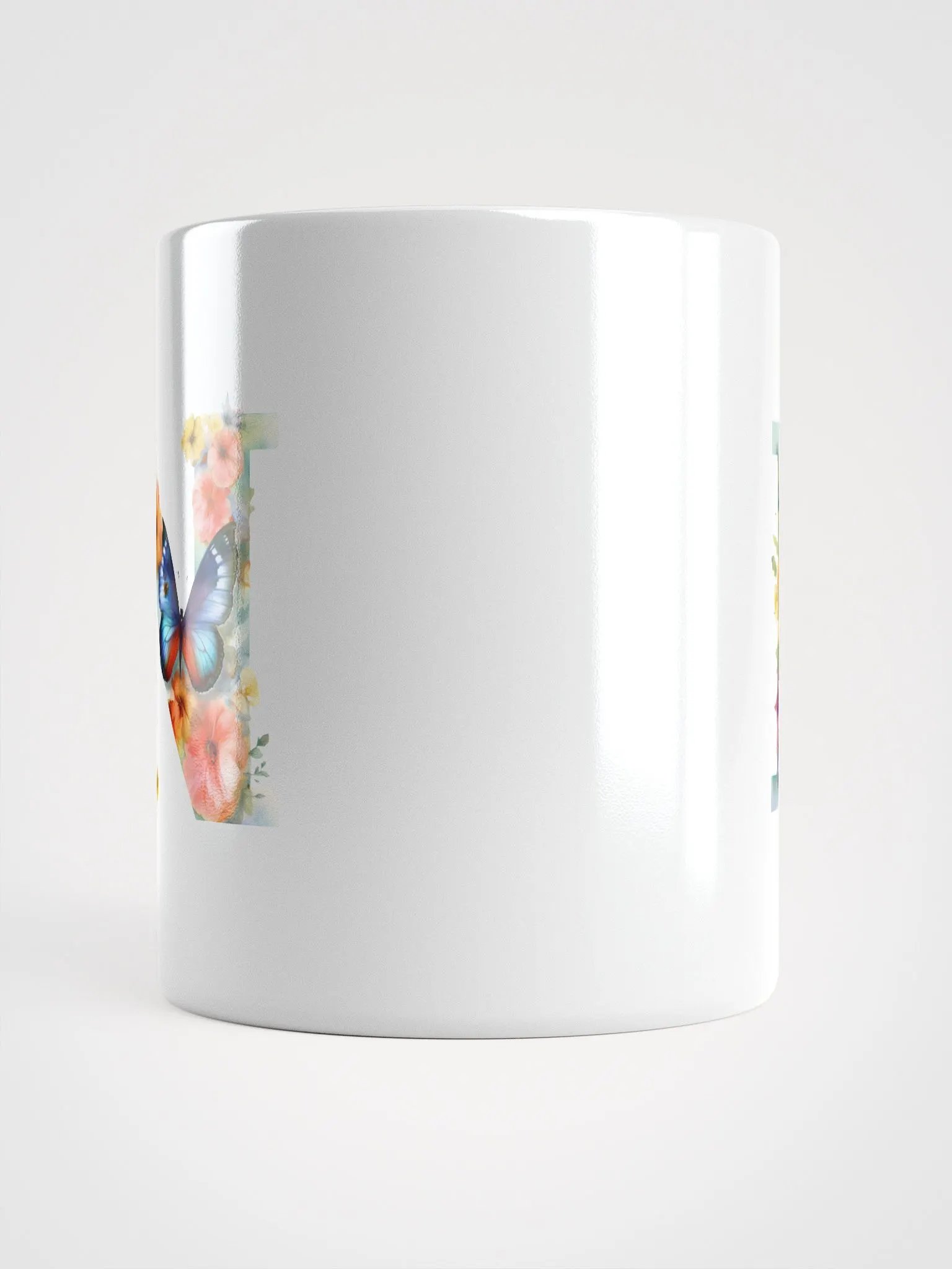 Letter N Monogram Floral Fantasy White Glossy Mug product image (13)