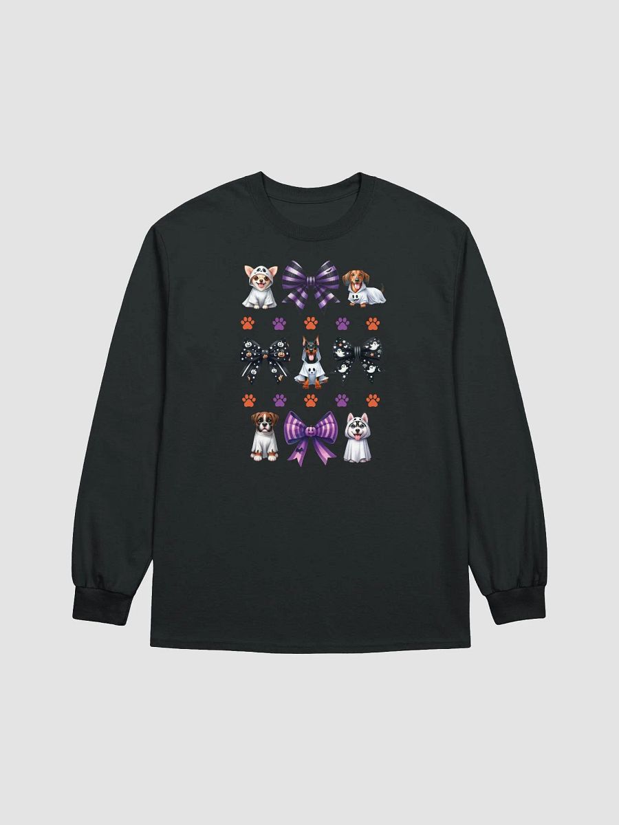 Cute Halloween Dog Ghosts and Bows Long Sleeve T-Shirt Design2 product image (2)