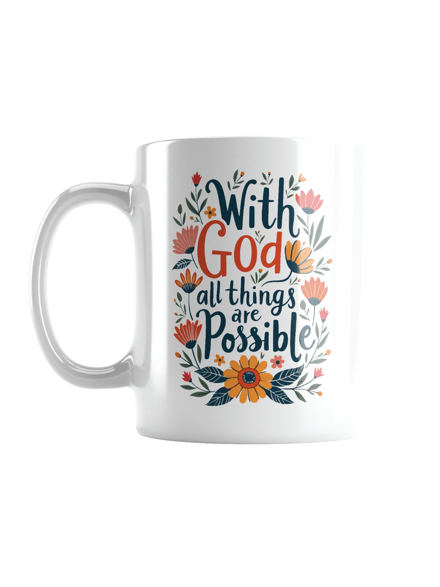 Designs for Women With God All Things Are Possible White Glossy Mug product image (1)