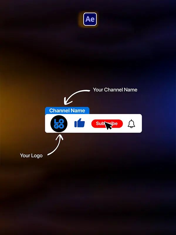Fully Customizable YouTube Subscribe Button After Effects Template product image (1)