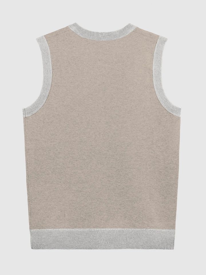 PLEASE DON'T MAKE ME TALK (duotone taupe) knitwear vest product image (10)