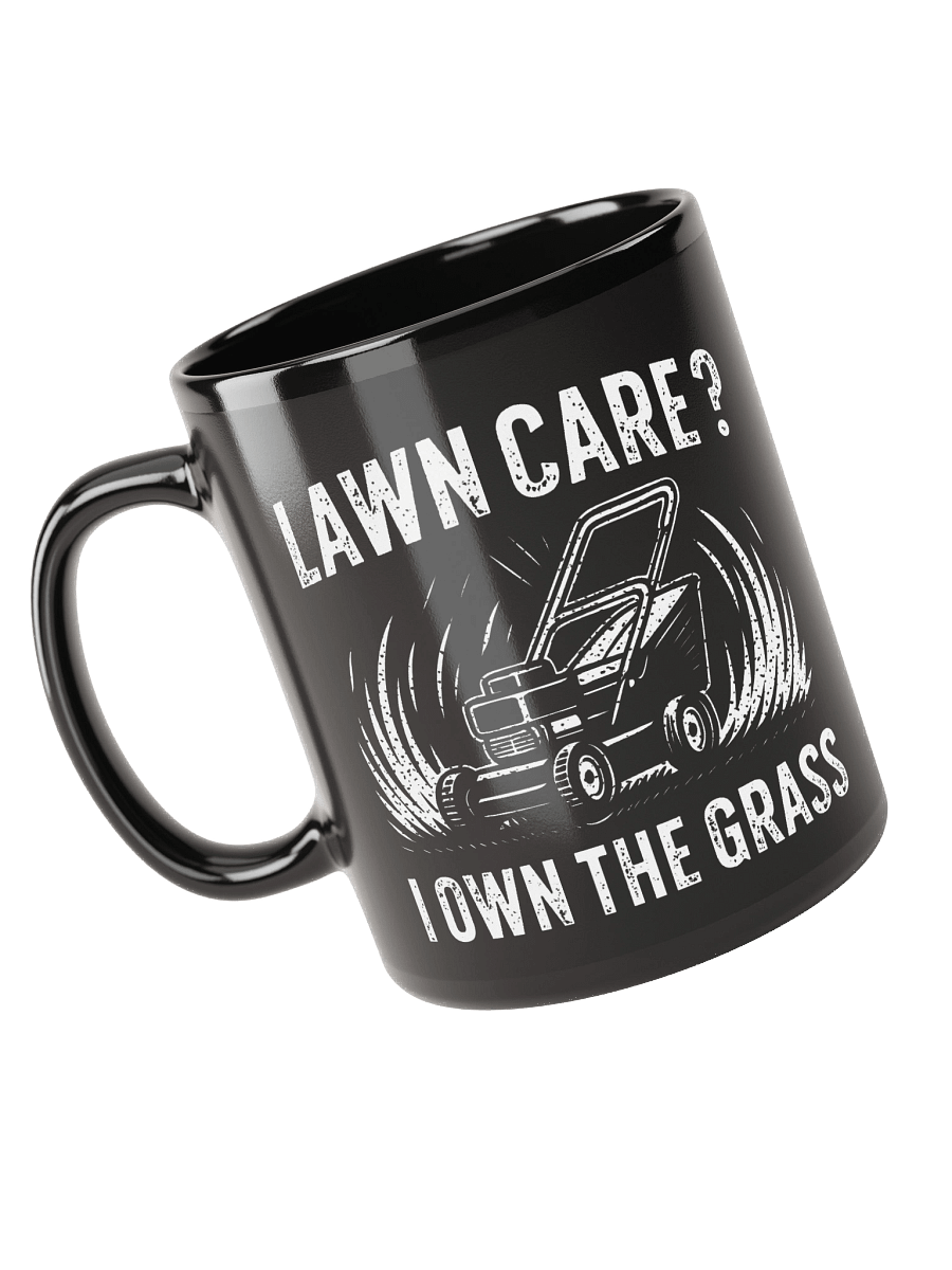 Funny Dad Lawn Care – “I Own The Grass” Retro Coffee Mug product image (5)