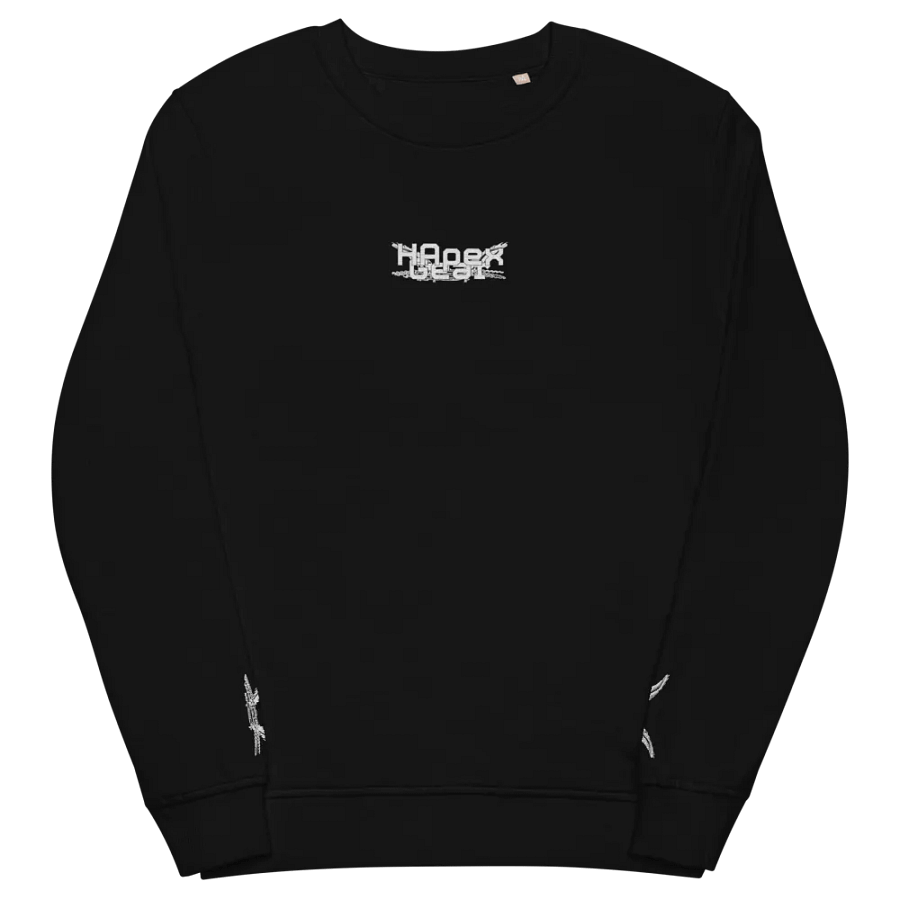 Unisex Organic Sweatshirt - Embroidered - White HApex Gear Black Logo product image (7)