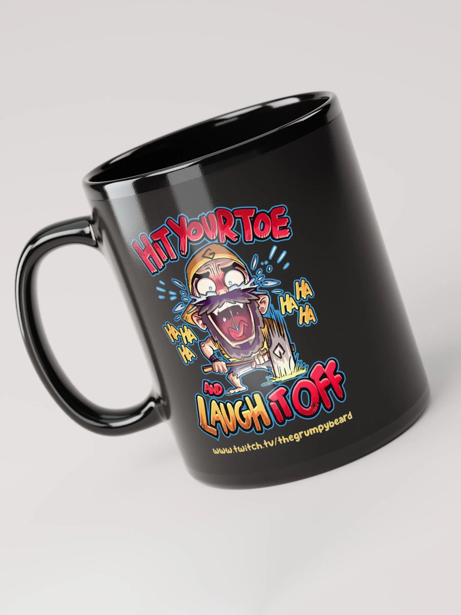 Hit your toe & laugh it off - Black Glossy Mug product image (2)