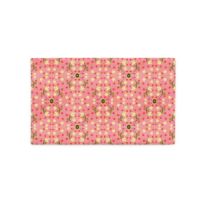 Hearts and Flowers Pink Pillow Case product image (2)