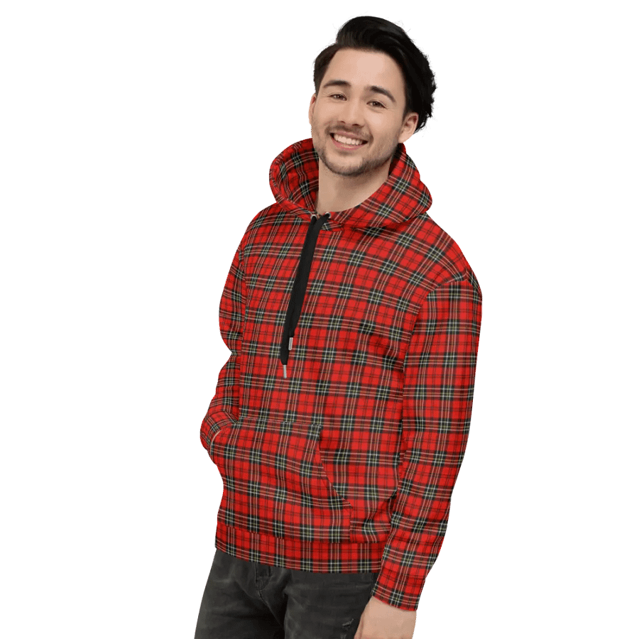 Red Vintage Plaid Hoodie product image (4)