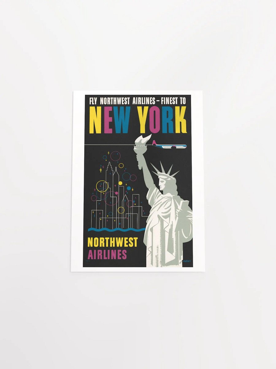 Vintage Fly Northwest Airlines New York Poster Print product image (16)