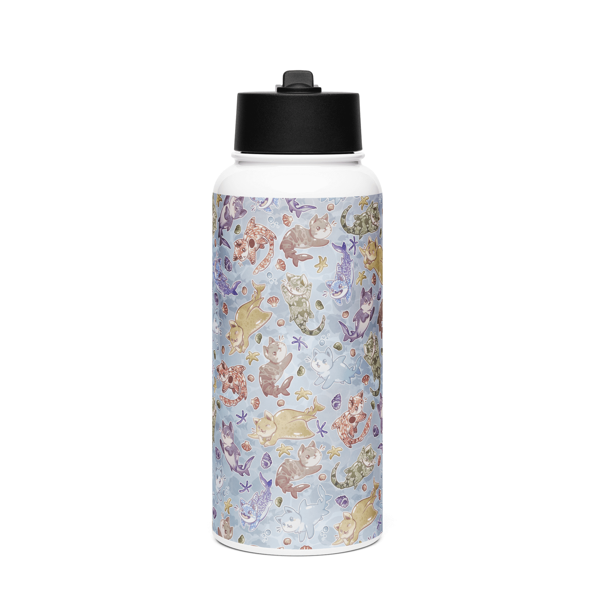 CATSHARK - water bottle with a straw lid product image (1)