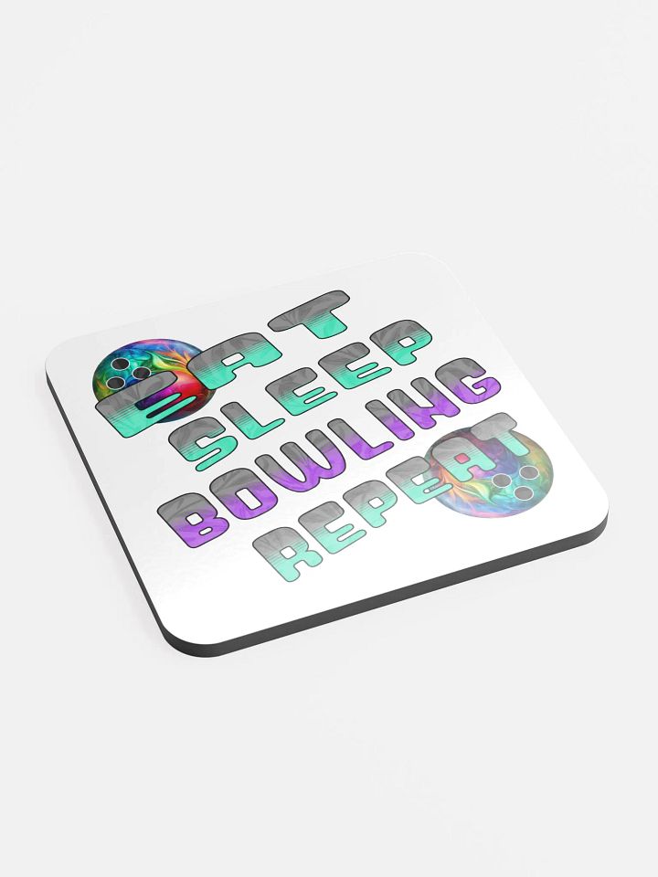 Eat Sleep Bowling Repeat Angle Colorful Ball Coaster Set product image (2)