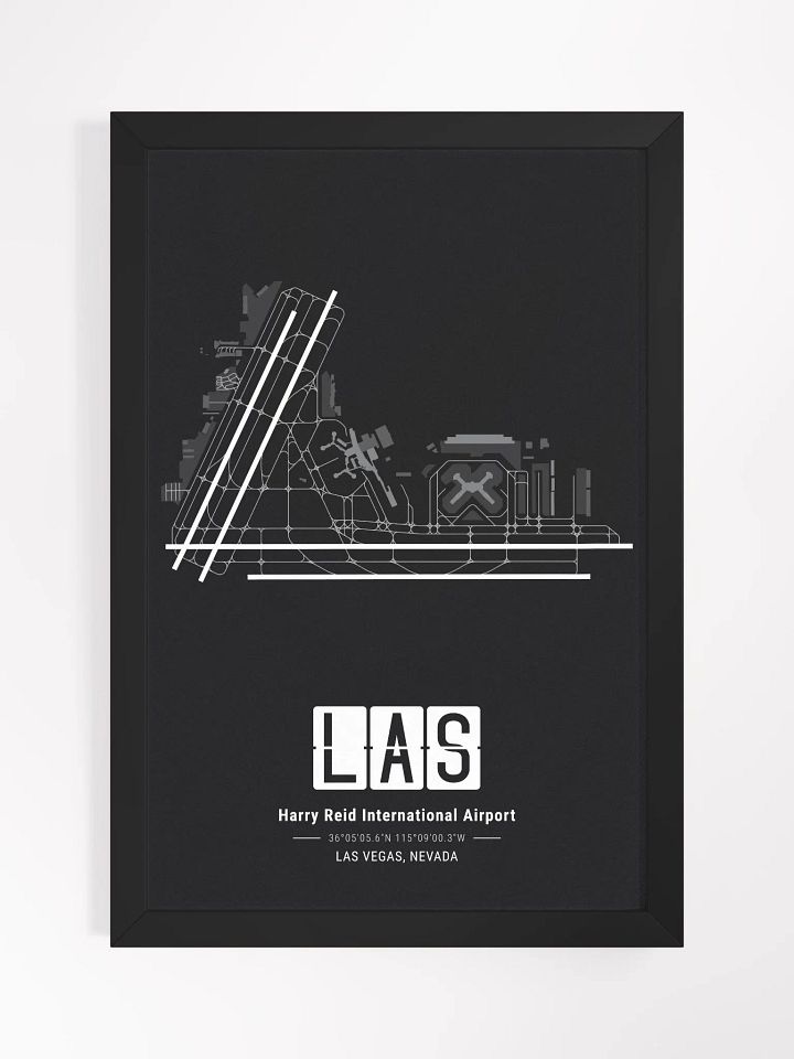 Framed Airport LAS Premium Map On Matt Paper product image (1)