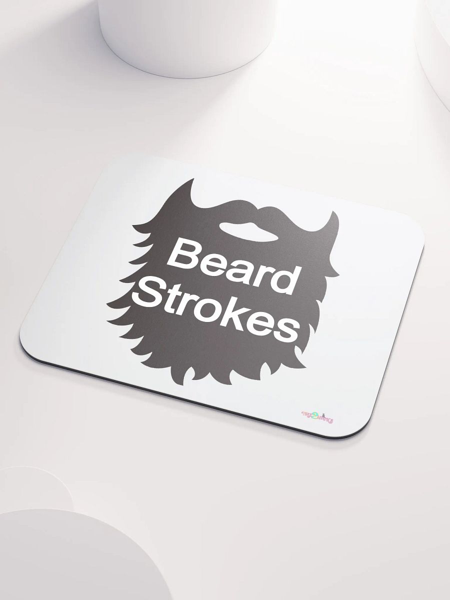 Black Beard Strokes Classic Mouse Pad (White) product image (3)