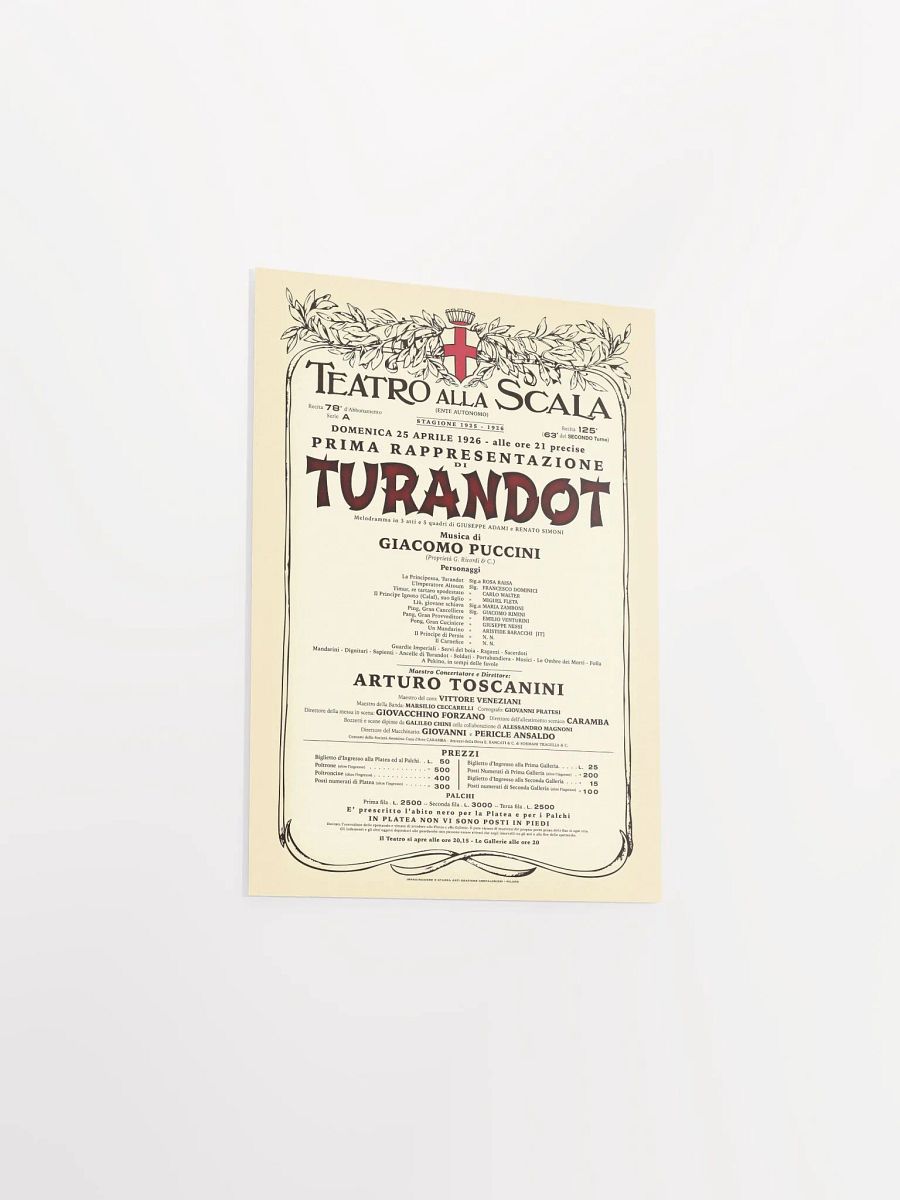 Vintage-Style La Scala Turandot Opera Poster product image (2)