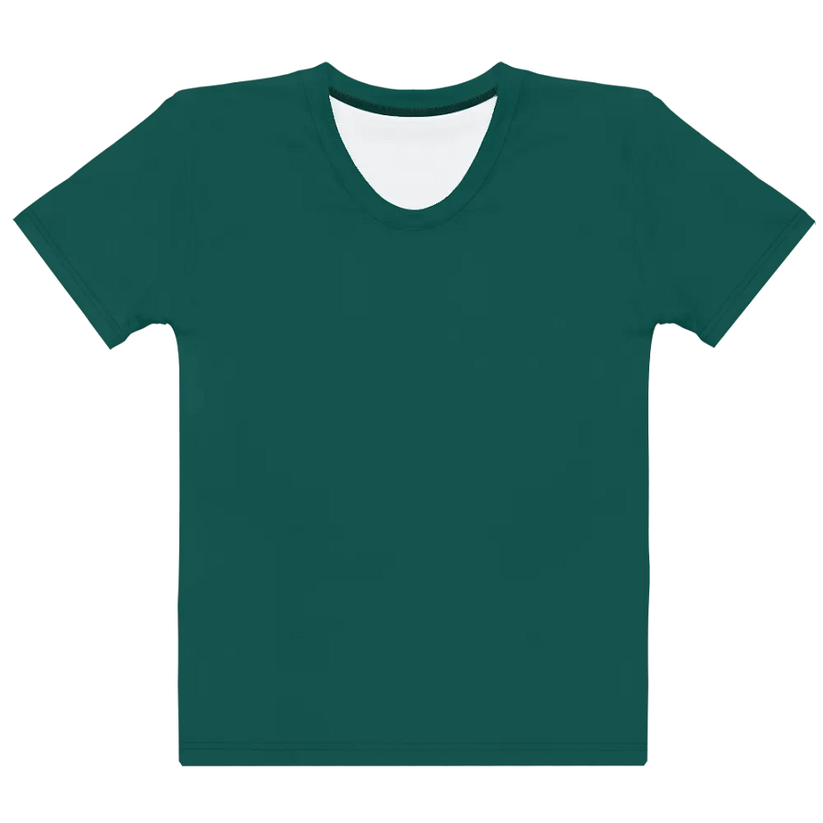 Plain Dark Green True Summer Women's Crewneck Polyester Heavyweight Premium T-Shirt by Treasure Pie product image (10)