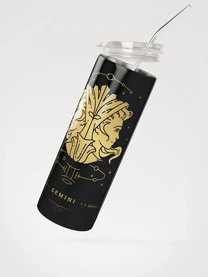 Celestial Gold Gemini Zodiac Stainless Steel Tumbler - Sip in Celestial Style product image (2)