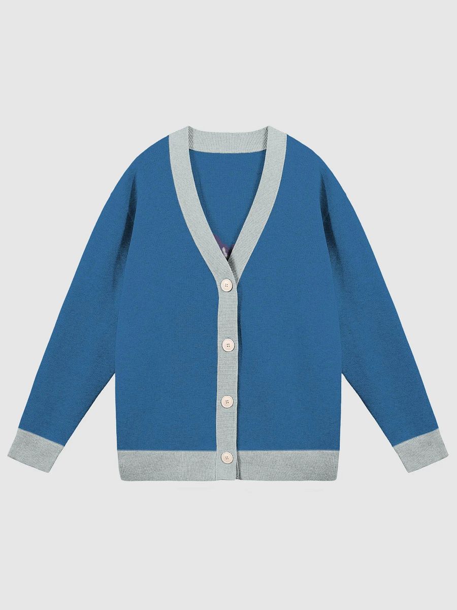 Bubbly and a B*tch (lg. lined design, duotone blue and green) knitwear cardigan product image (1)