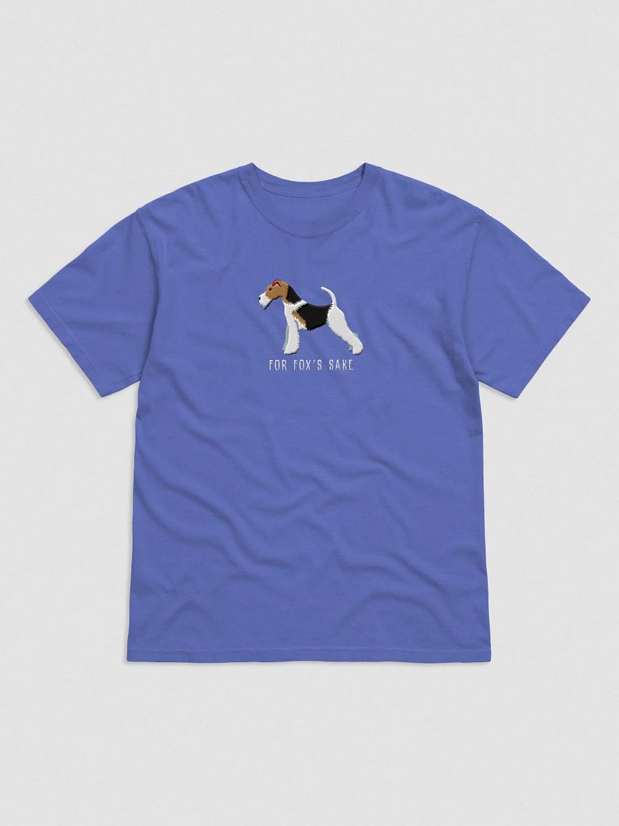 For Fox's Sake T-Shirt(Embroidered) of a Wire Fox Terrier(Black, White, & Tan) product image (4)