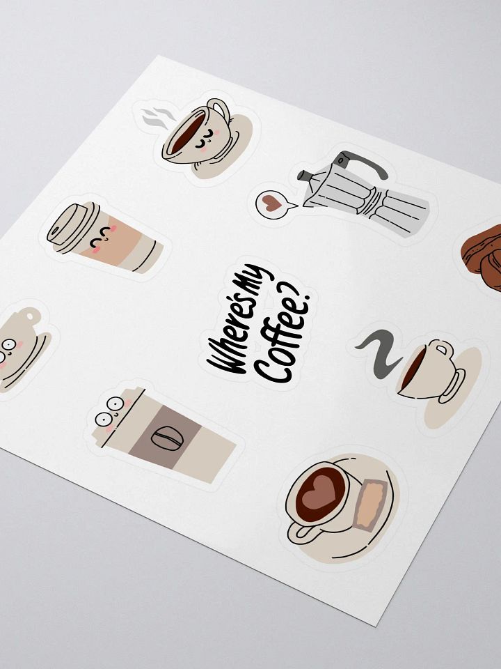 Cute Kiss Cut Coffee Stickers for Crafts, Scrapbooking & Journals – Coffee Lover Sticker Pack product image (2)