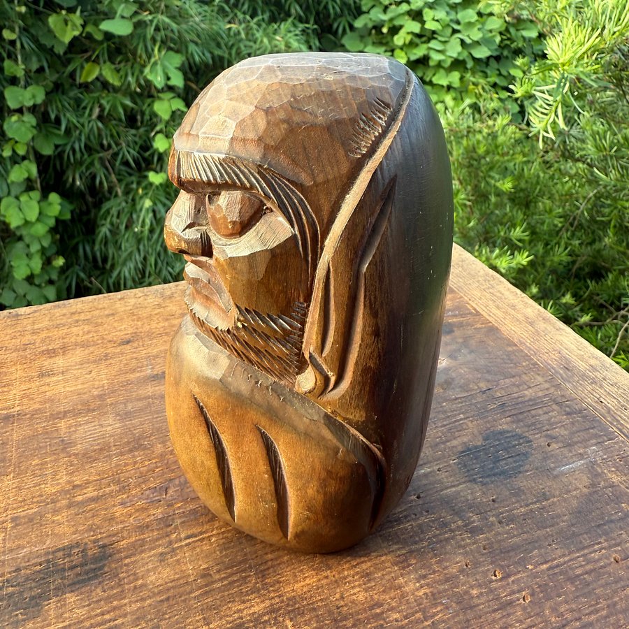 🎎 Large Hand-Carved Daruma Figure – Solid Wood Folk Craft, c. 1970s–1980s – Japan Antique Roadshow product image (2)