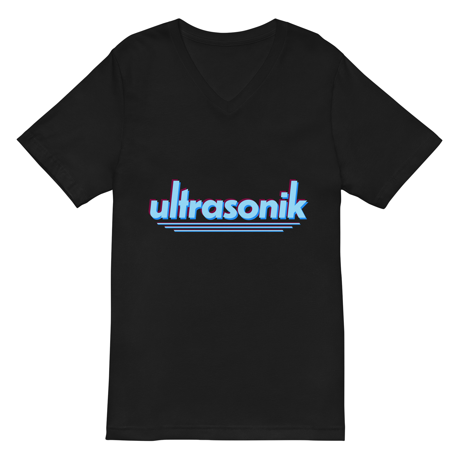 ultrasonik Layered Logo V-Neck T-Shirt (Black) product image (2)