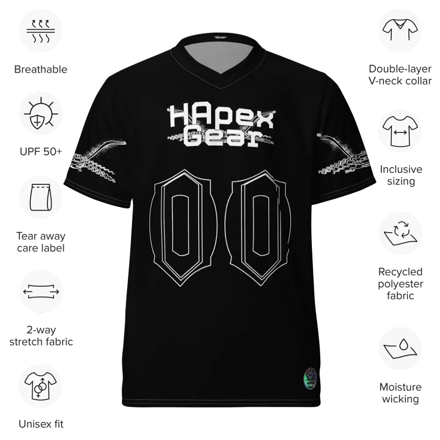 Capital FREAKY HOODY - Black - Recycled Unisex Sports Jersey - White HApex Gear Black Logo product image (9)