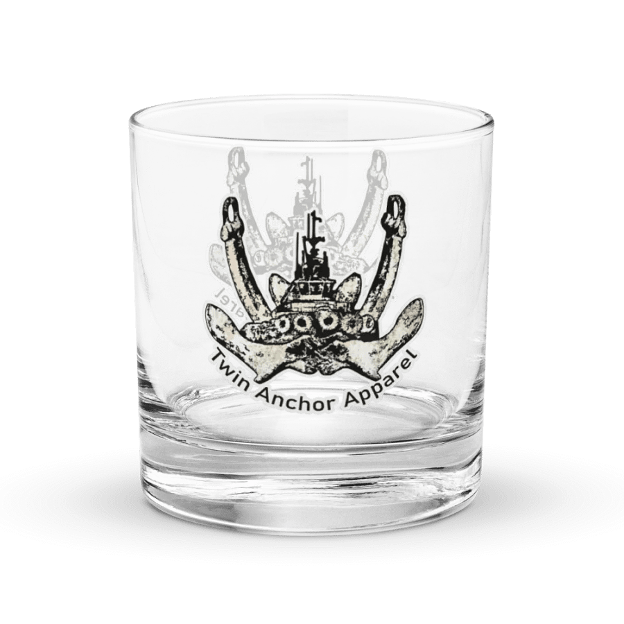 Twin Anchor Logo Rocks Glass 10.5oz product image (3)