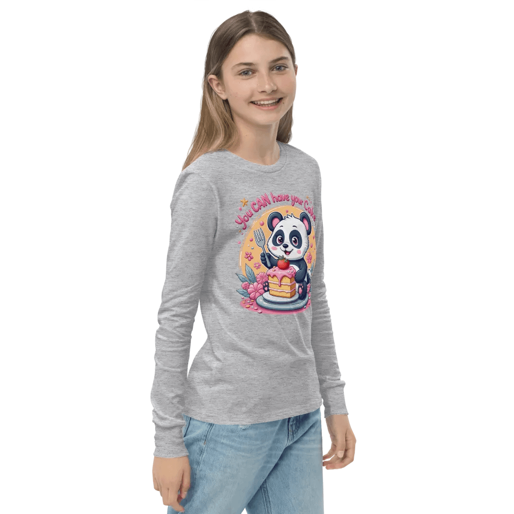 Panda's Cake Adventure Youth Long Sleeve T-Shirt product image (22)