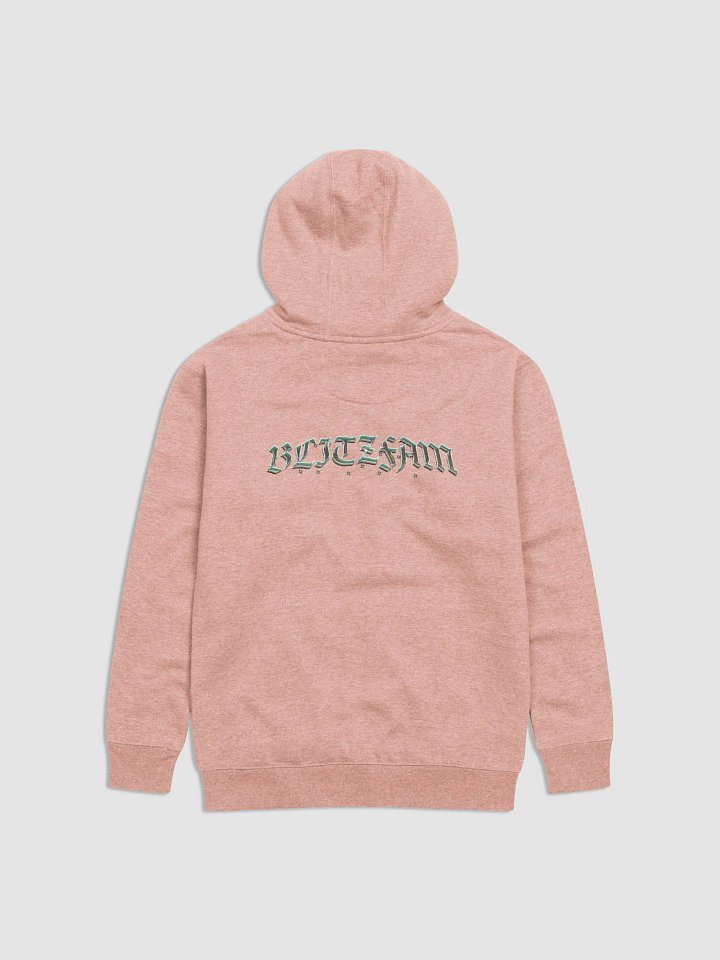 Dusky rose hoody chrome left and back logo product image (2)