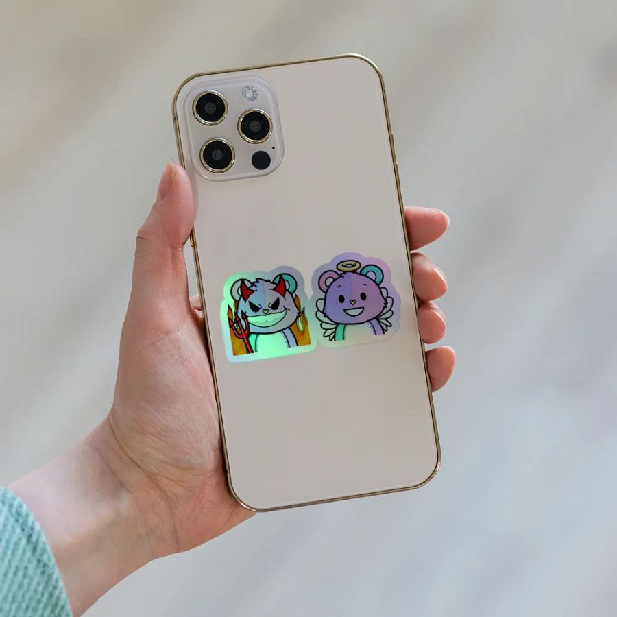 Devil/Angel Bear - Holographic Sticker product image (6)