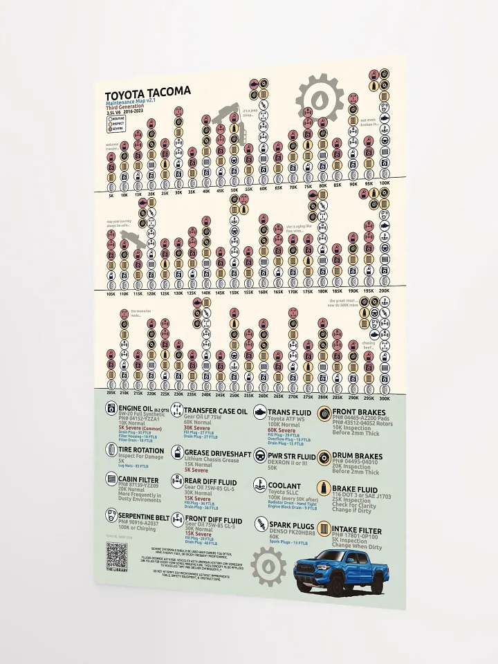 3RD GEN TACOMA MAINTENANCE MAP V2.1 product image (2)