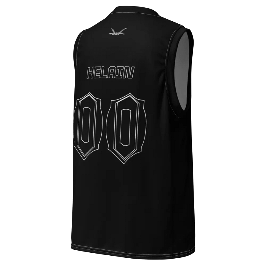 Capital HELAIN - Black - Recycled Unisex Basketball Jersey - White HApex Gear Black Logo product image (10)