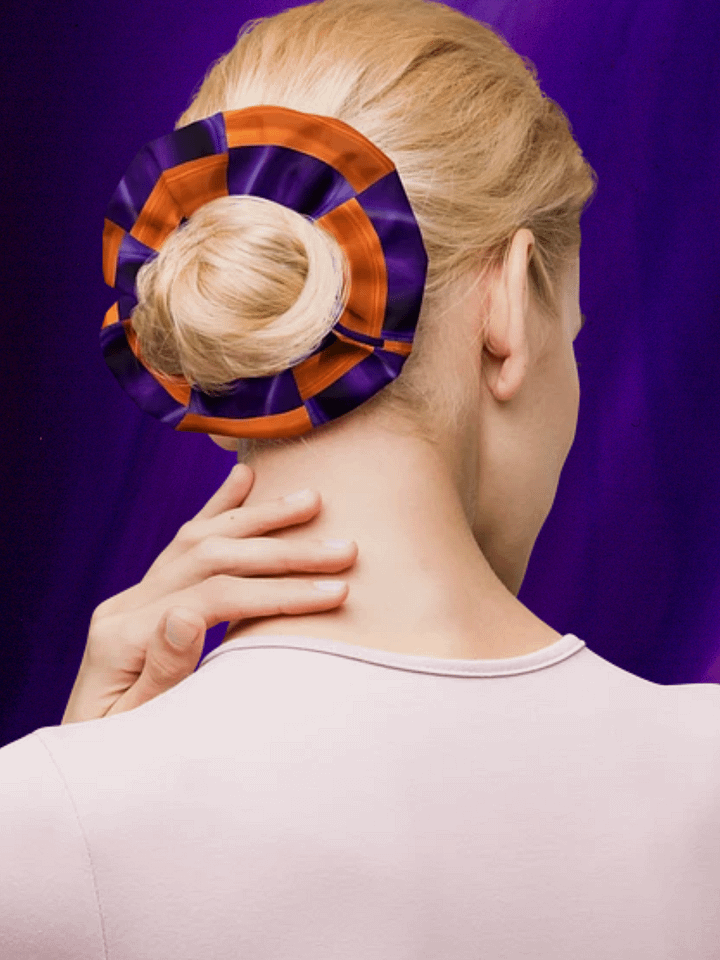 Festive Halloween Checkerboard All-Over Print Scrunchie product image (1)