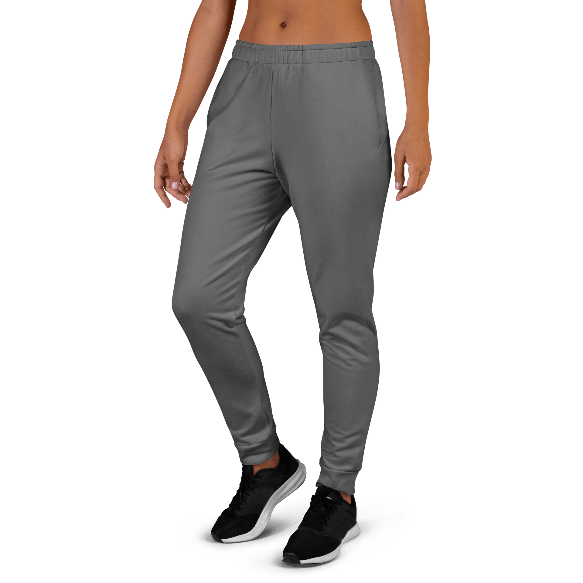 Dark Gray Solid Color Women's Fleece Sweatpants product image (3)