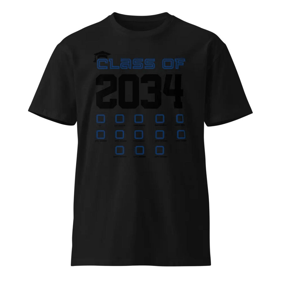 Personalized Class of 2034 T-Shirt with Grade Progress Tracker product image (1)