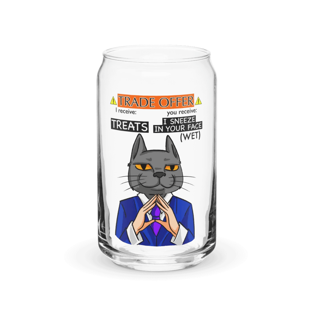 Trade Offer Human-Cat Meme Can-Shaped Glass product image (1)