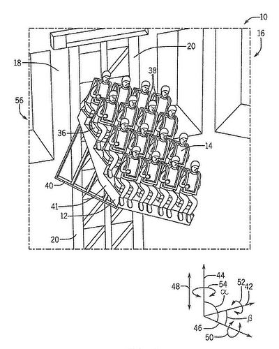 Universal patent for The Wizarding World - Ministry of Magic dark/tower ride.